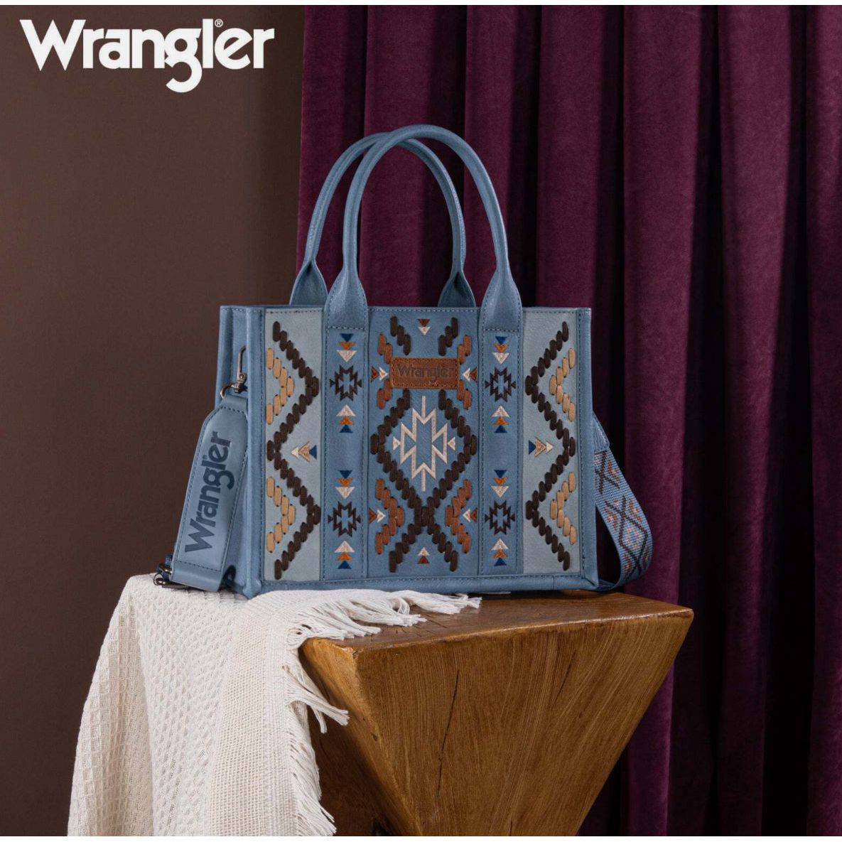 WRANGLER AZTEC EMBROIDERED TOTE CROSSBODY - WG2214-8120
