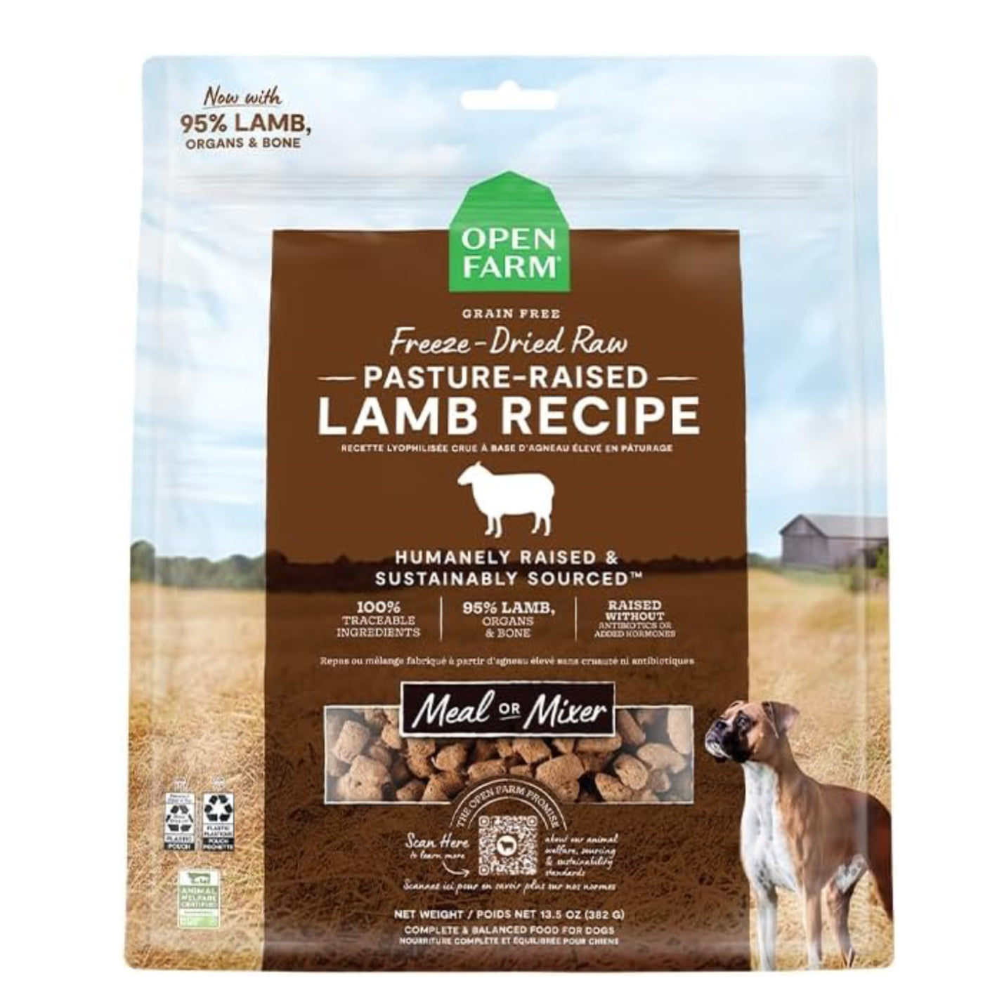 Open Farm Freeze Dried Raw Lamb Recipe Dog Food 22oz