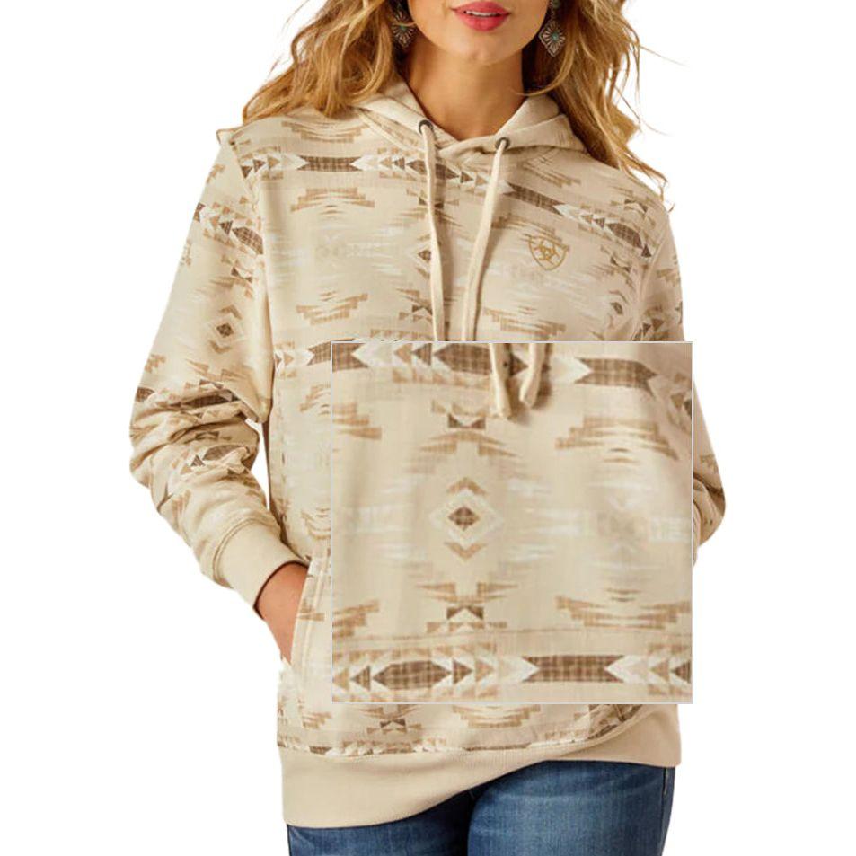 Ariat Ladies Hoodie Logo 2.0 Sandstone, Southwest Print 10055021