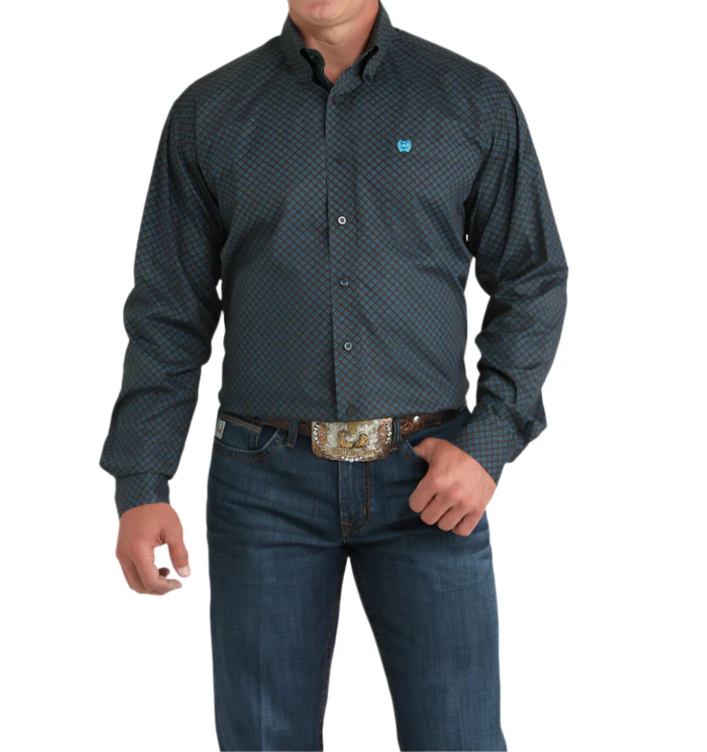 CINCH - Men LONG SLEEVE BUTTON-DOWN SHIRT, Charcoal MTW1105957