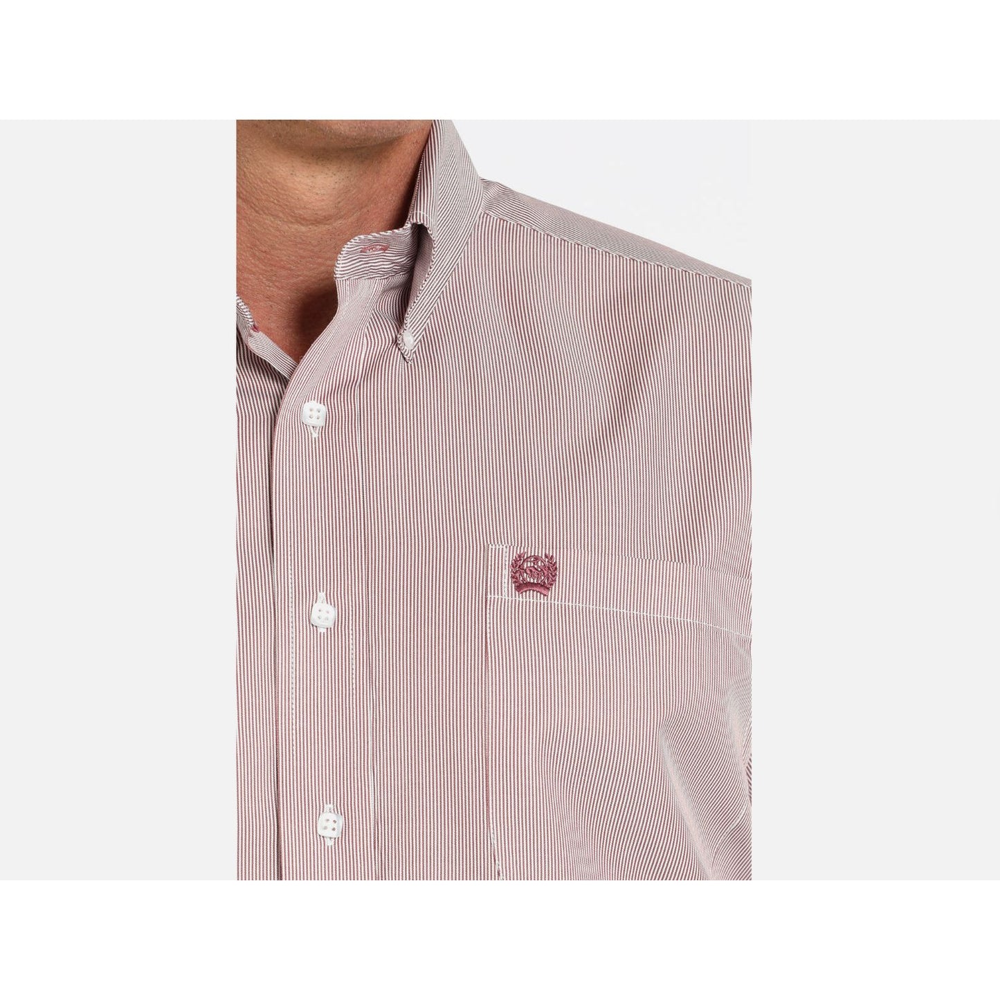 CINCH - Men LONG SLEEVE BUTTON-DOWN SHIRT, Pink Pin Stripe MTW1105924