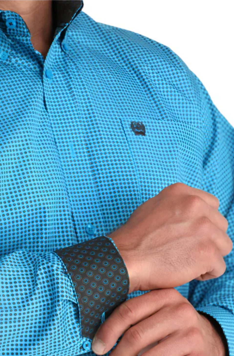 CINCH - Men LONG SLEEVE BUTTON-DOWN SHIRT, Blue MTW1105956