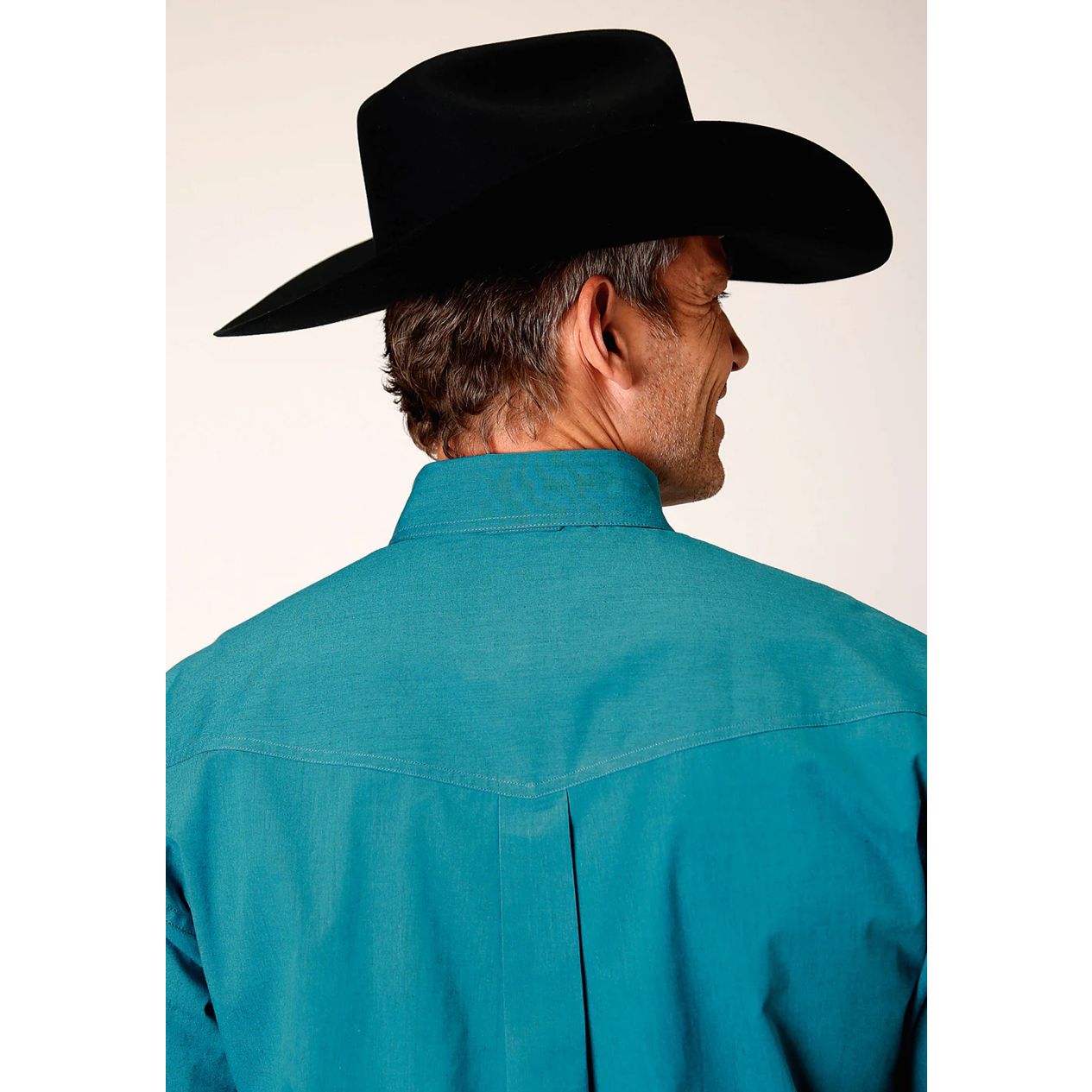 Roper Men’s Button Shirt, teal 03-01-365-672