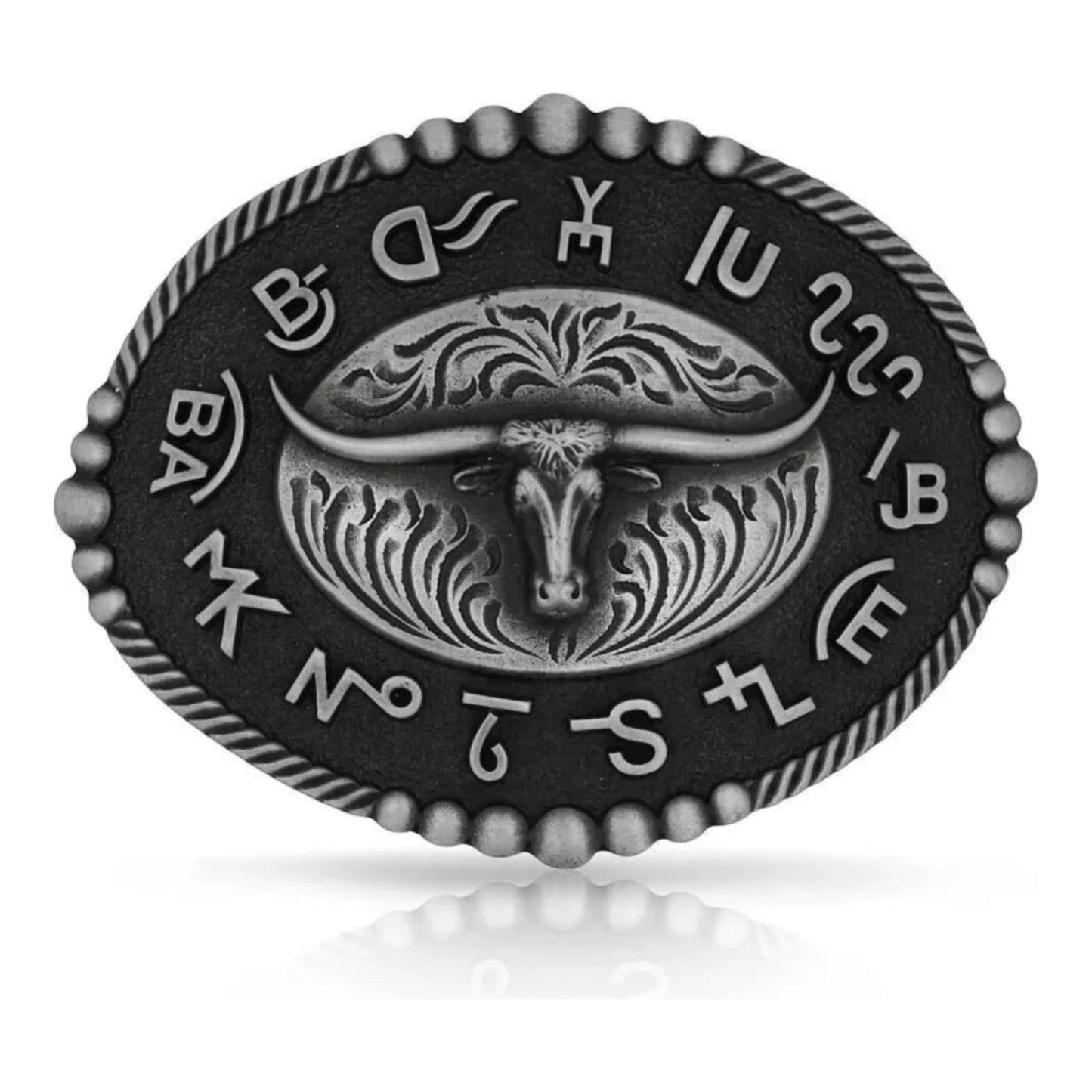 Montana Silversmiths Attitude Buckle - Steerhead w/ brands A5425