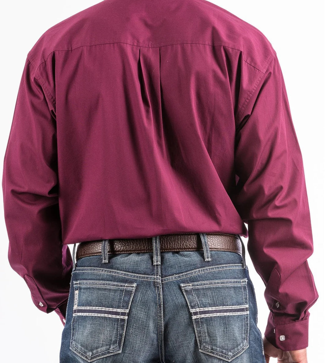 Cinch Men’s Western Shirt - Button Front,Burgandy MTW104239X