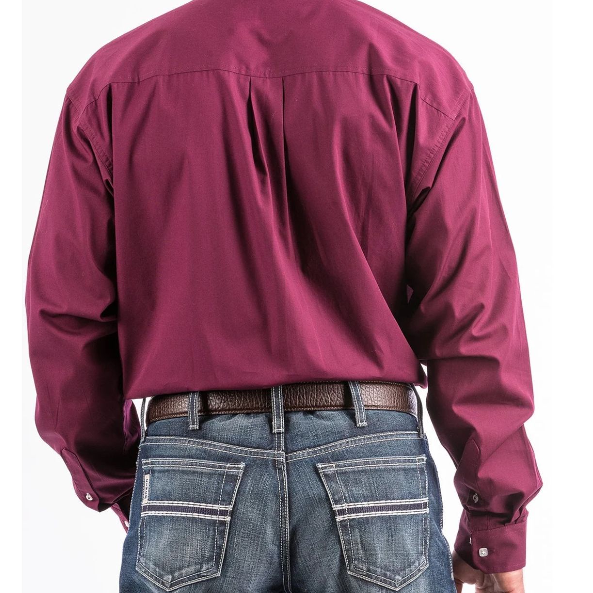 Cinch Men’s Western Shirt - Button Front,Burgandy MTW104239X