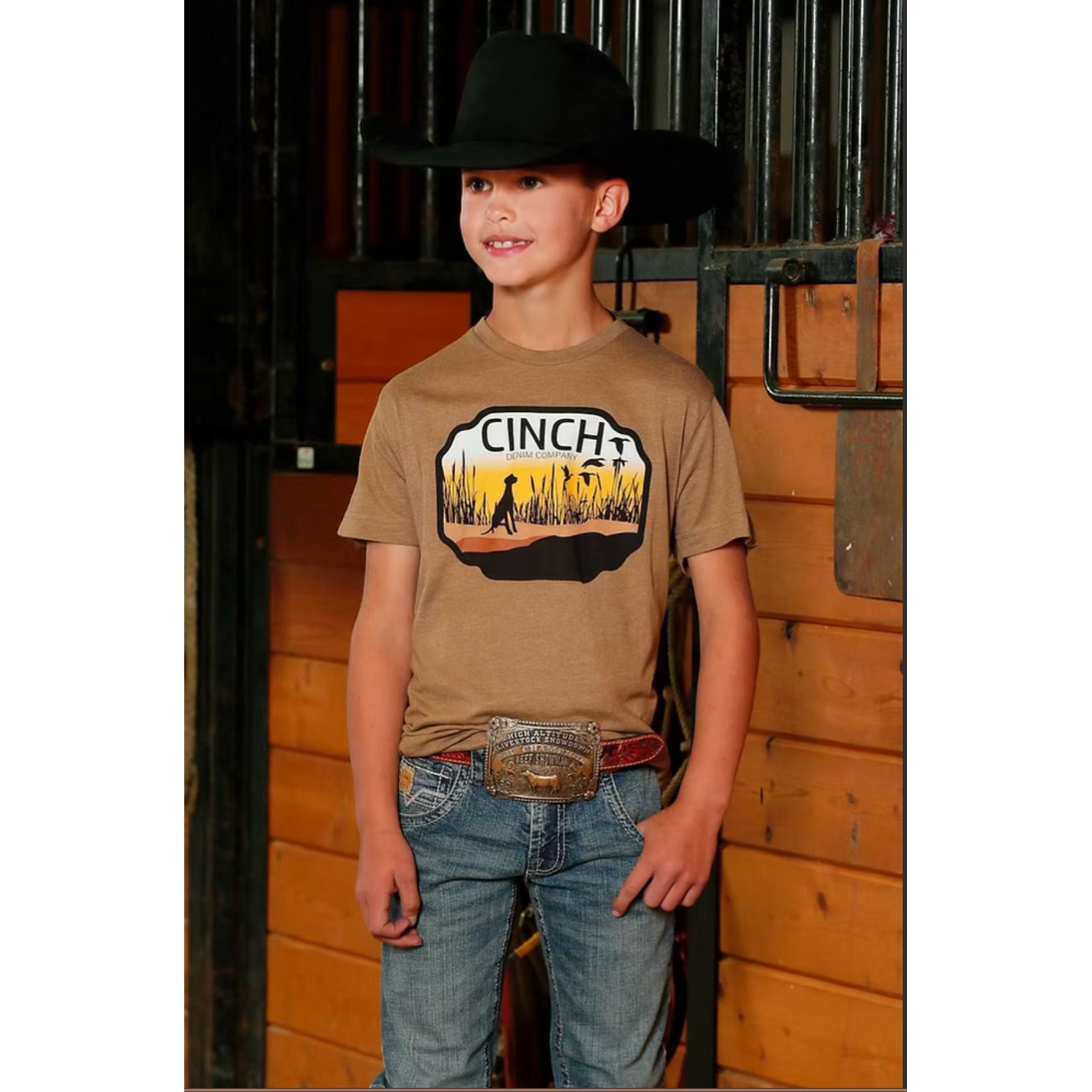 Cinch Boy’s T-Shirt, Brown MTT7670167