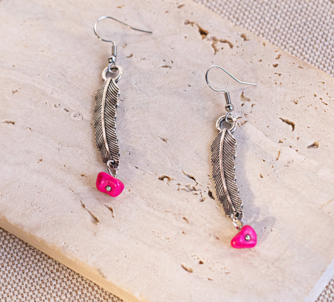 Wrangler Jewelry Set Pink w/ Feathers WNS-1030HPK