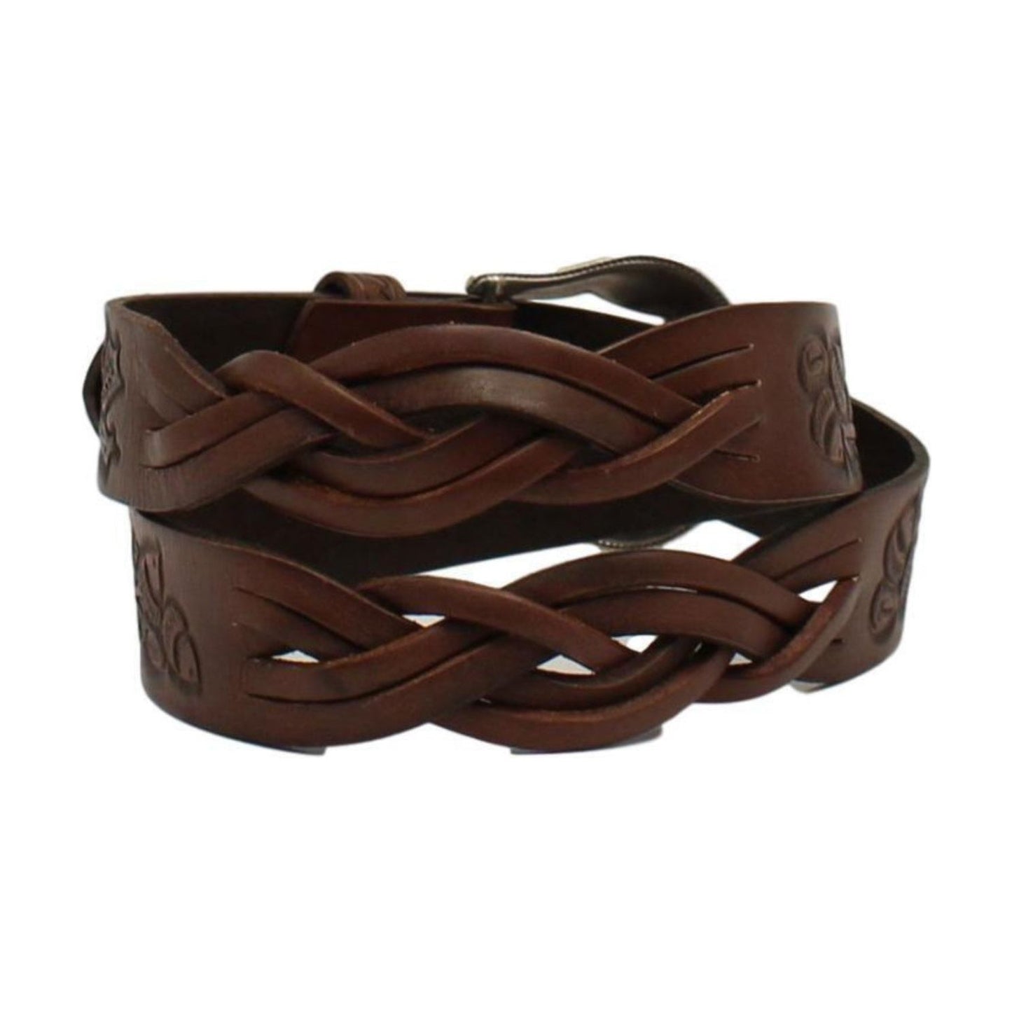 Angel Ranch - Ladies- 1-1/2" Braid Belt with Removable Buckle - Brown D140001202