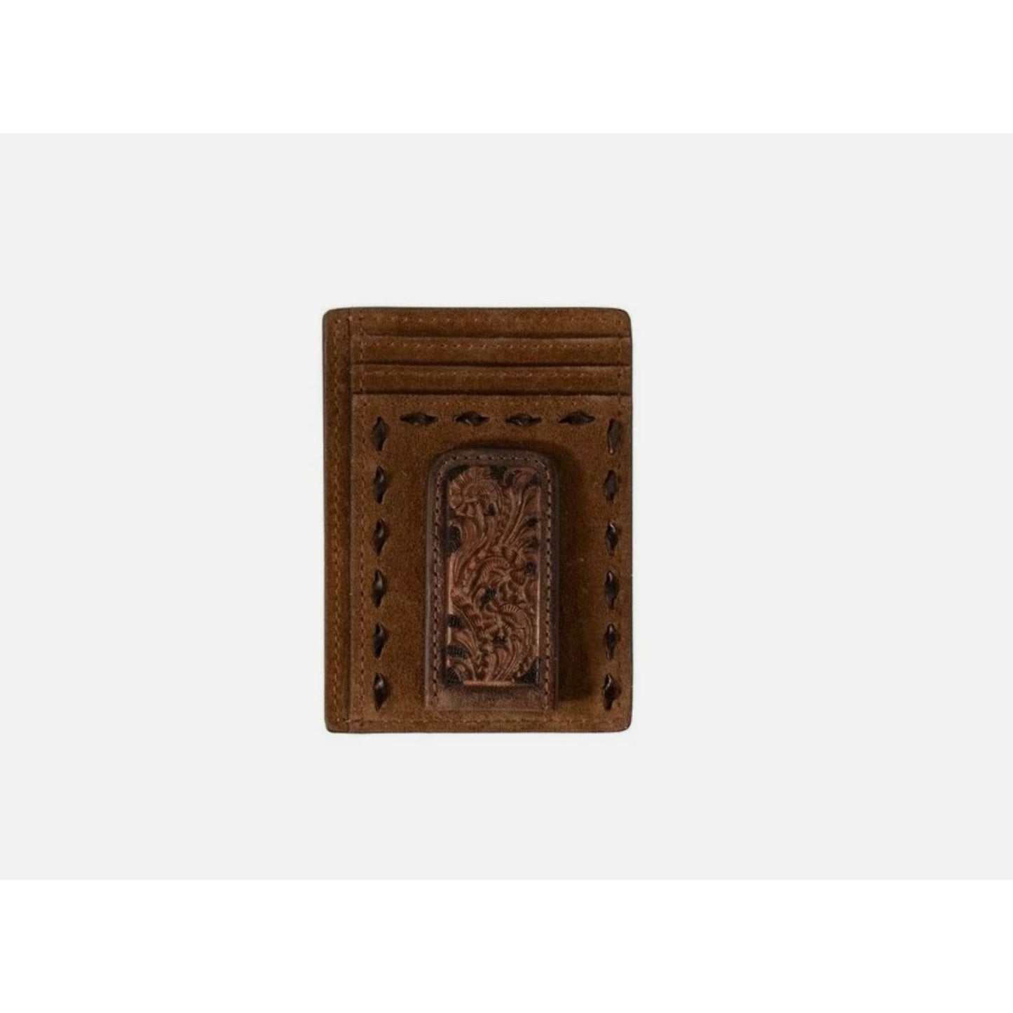 Nocona Money Clip Wallet, Roughout Buck Laced Embossed N500047508
