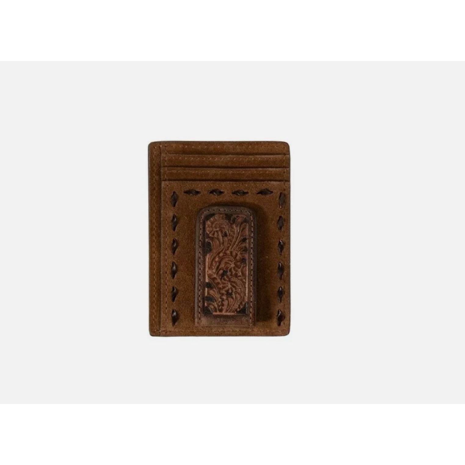 Nocona Money Clip Wallet, Roughout Buck Laced Embossed N500047508