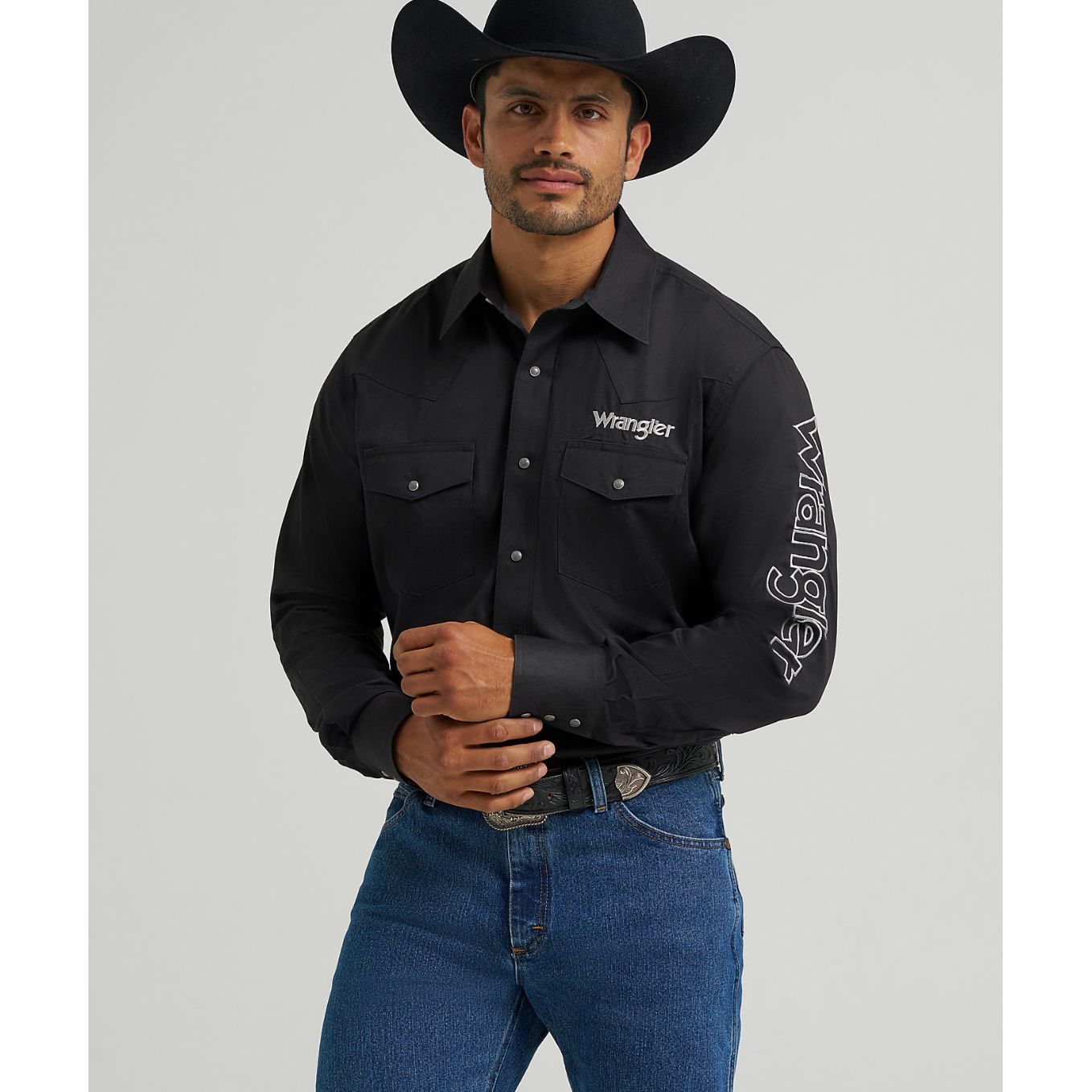 Wrangler Men’s Shirt - LONG SLEEVE, Classic Fit, Black 112368538