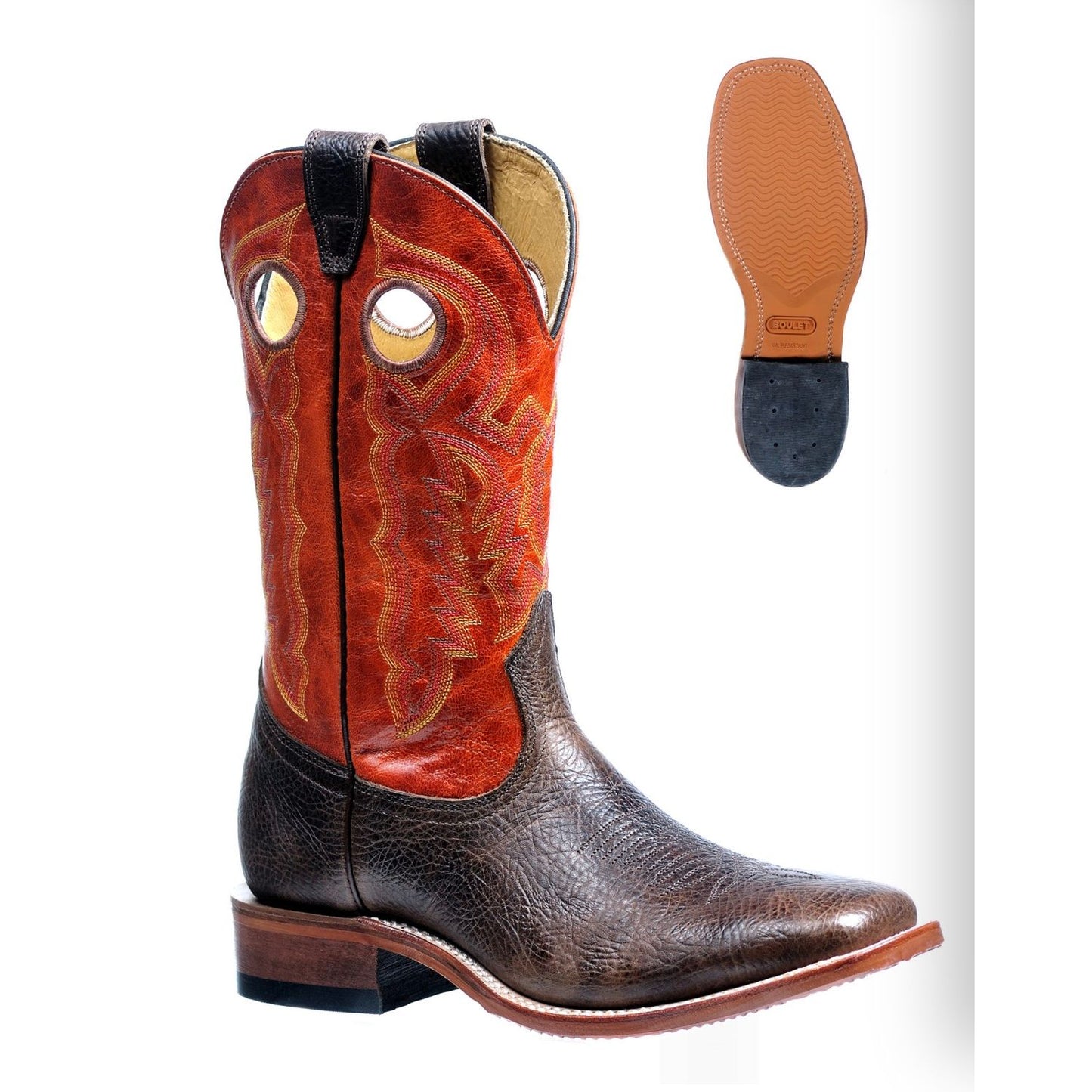 Boulet Men’s Western Boot, Square Toe, 3E, 4902