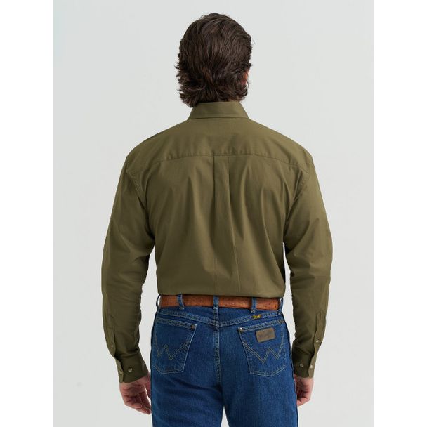 WRANGLER GEORGE STRAIT OLIVE GREEN MENS SHIRT 112381943