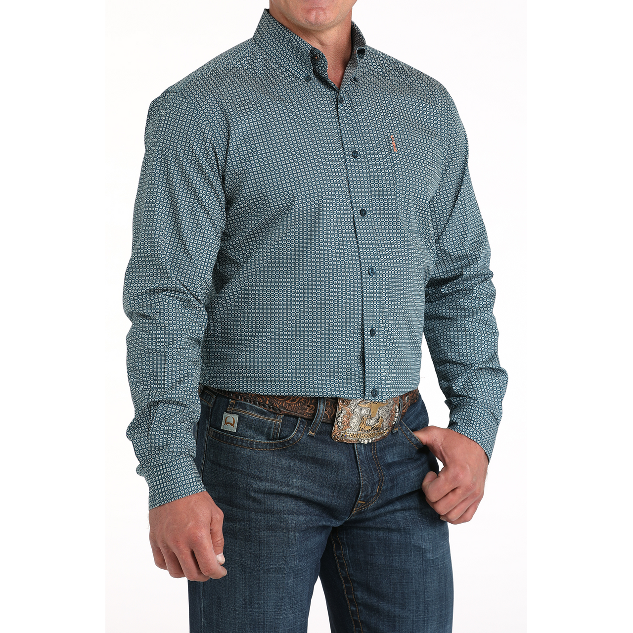 CINCH MEN'S MODERN FIT SHIRT Teal MTW1347136