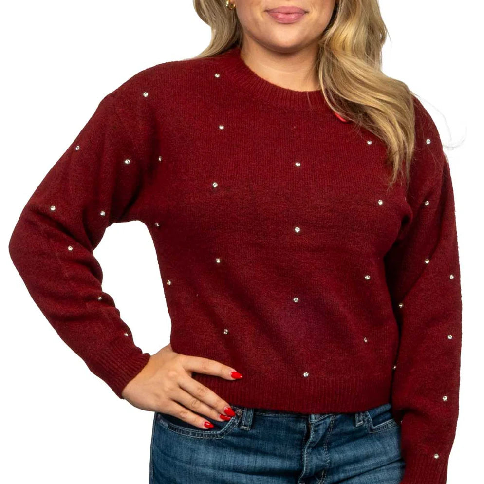 Rock & Roll Ladies Rhinestone Sweater BW32T06948