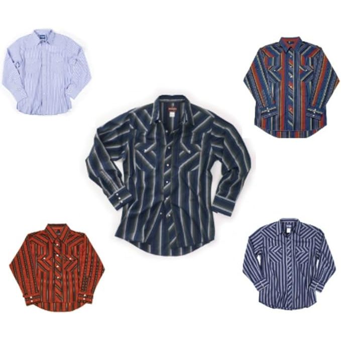 Wrangler Men’s Shirt - LONG SLEEVE, Snap, Stripe, Classic Fit 71130CS