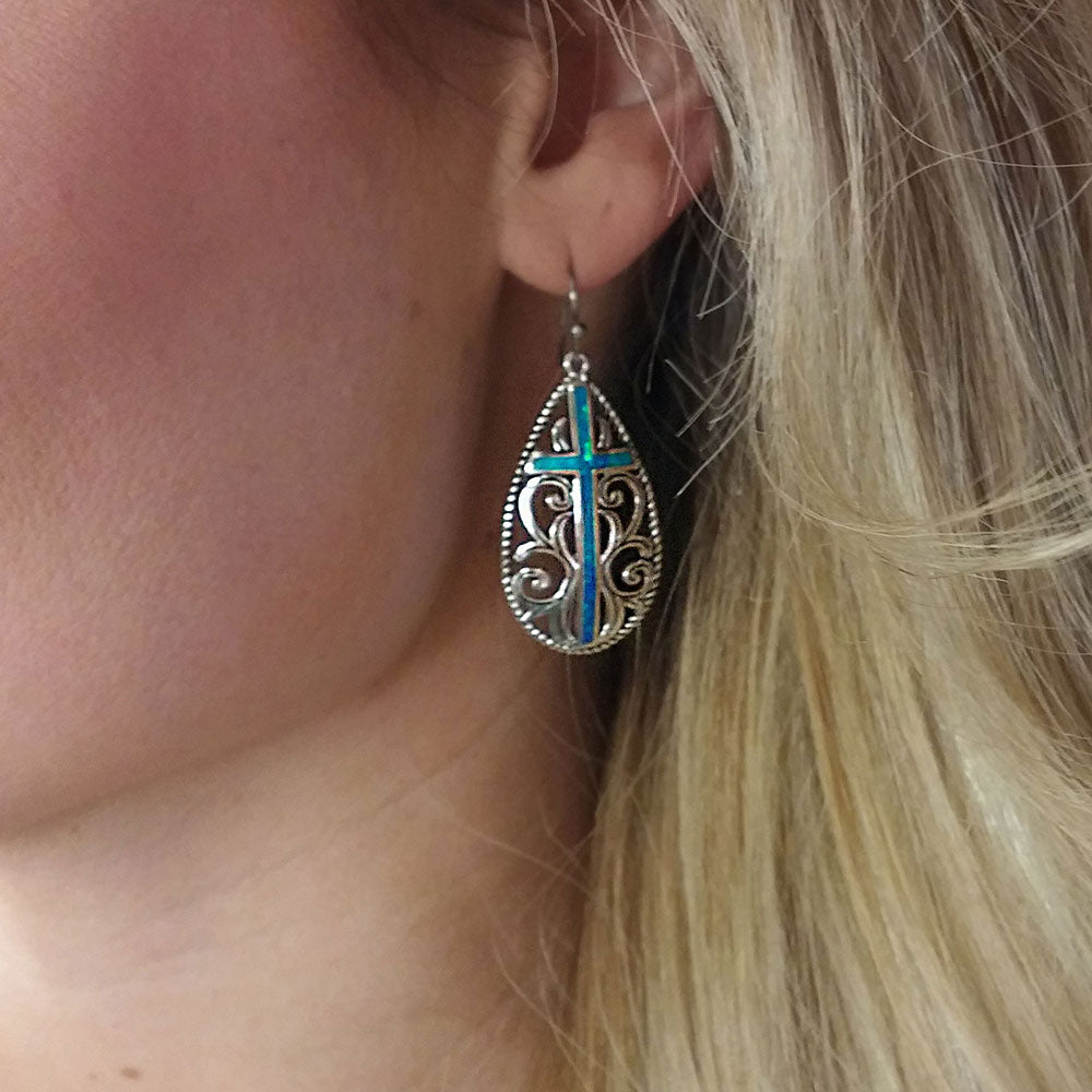 Montana Silversmith Earrings - Filigree Cross ER3555