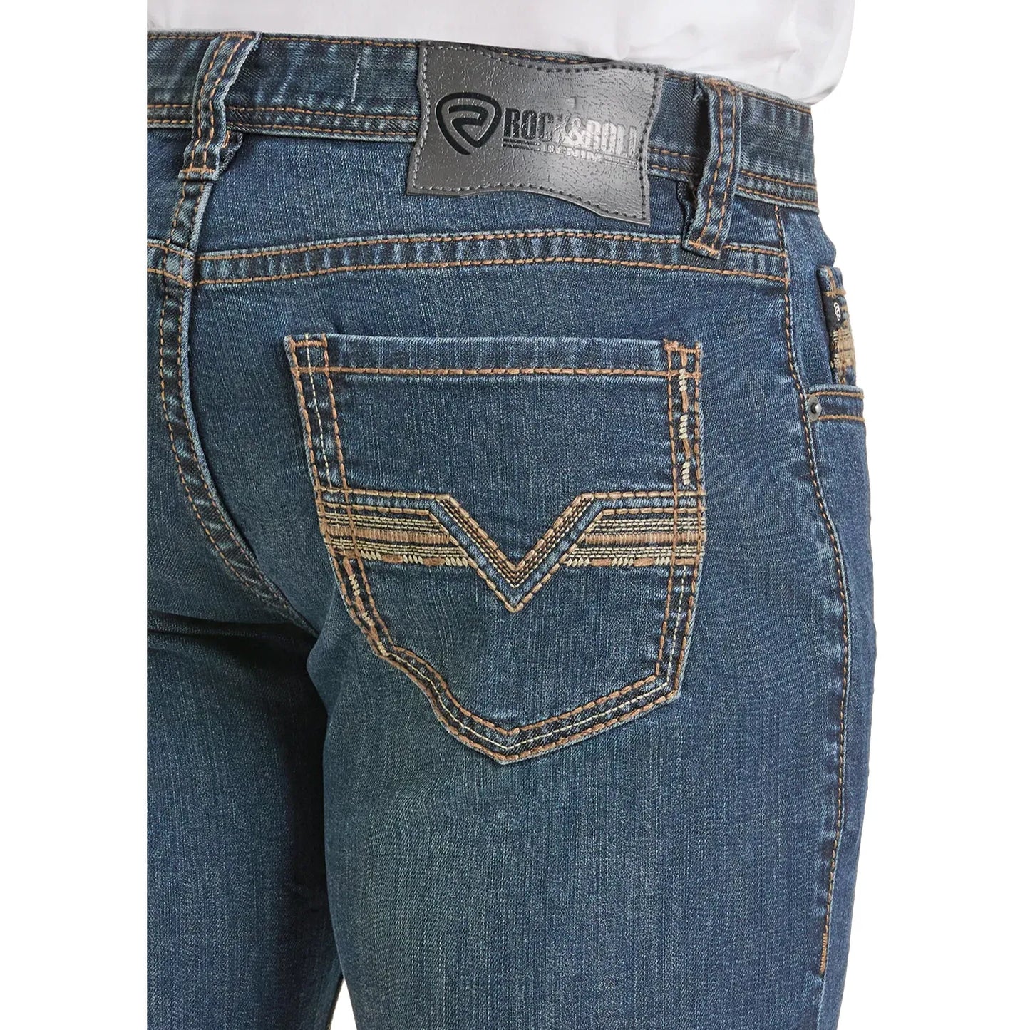 ROCK & ROLL Men’s JEAN - Slim fit, Dark Vintage, Revolver Straight Boot, BM1RD07365