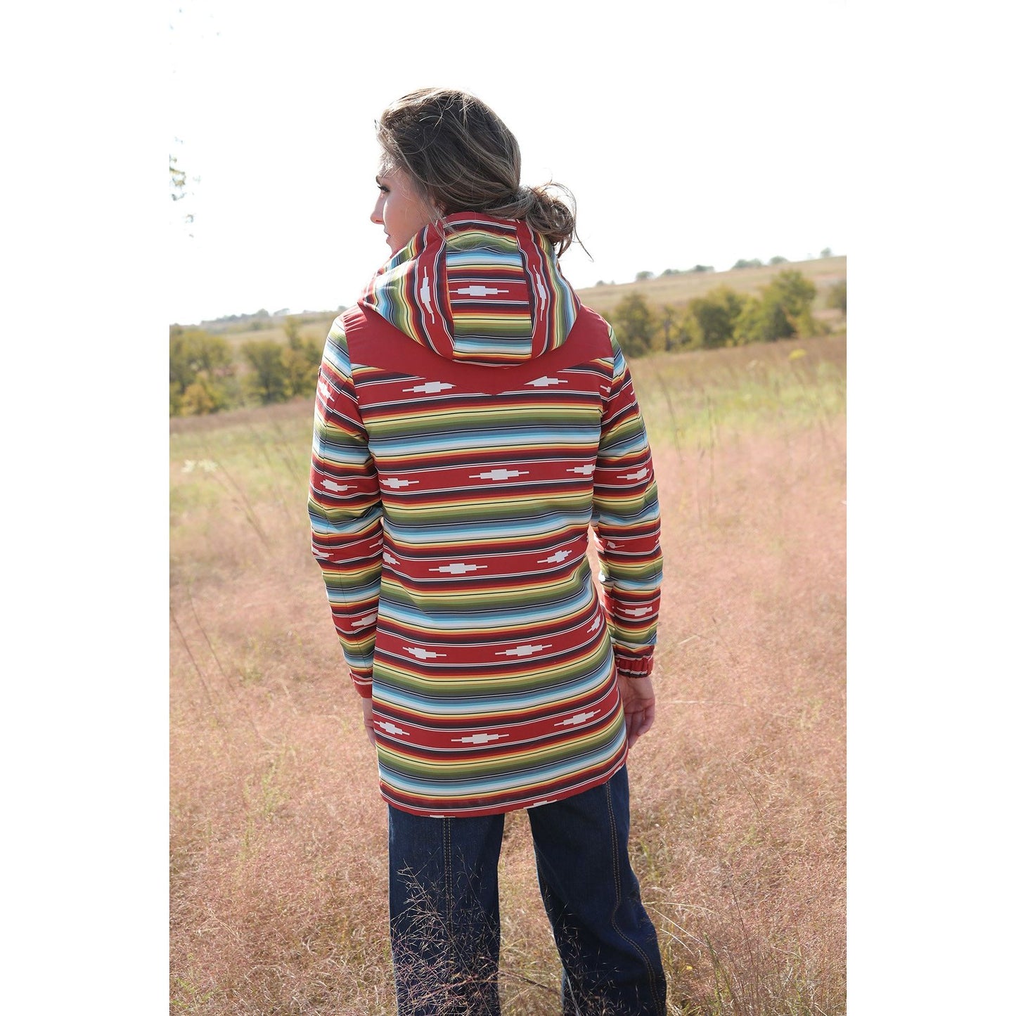 Cruel Denim Ladies Jacket, Blanket Striped, Hooded CWJ7405001