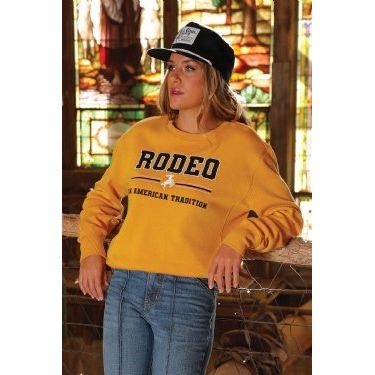 Cruel Denim Ladies Sweatshirt, Mustard Yellow - CWK7500001
