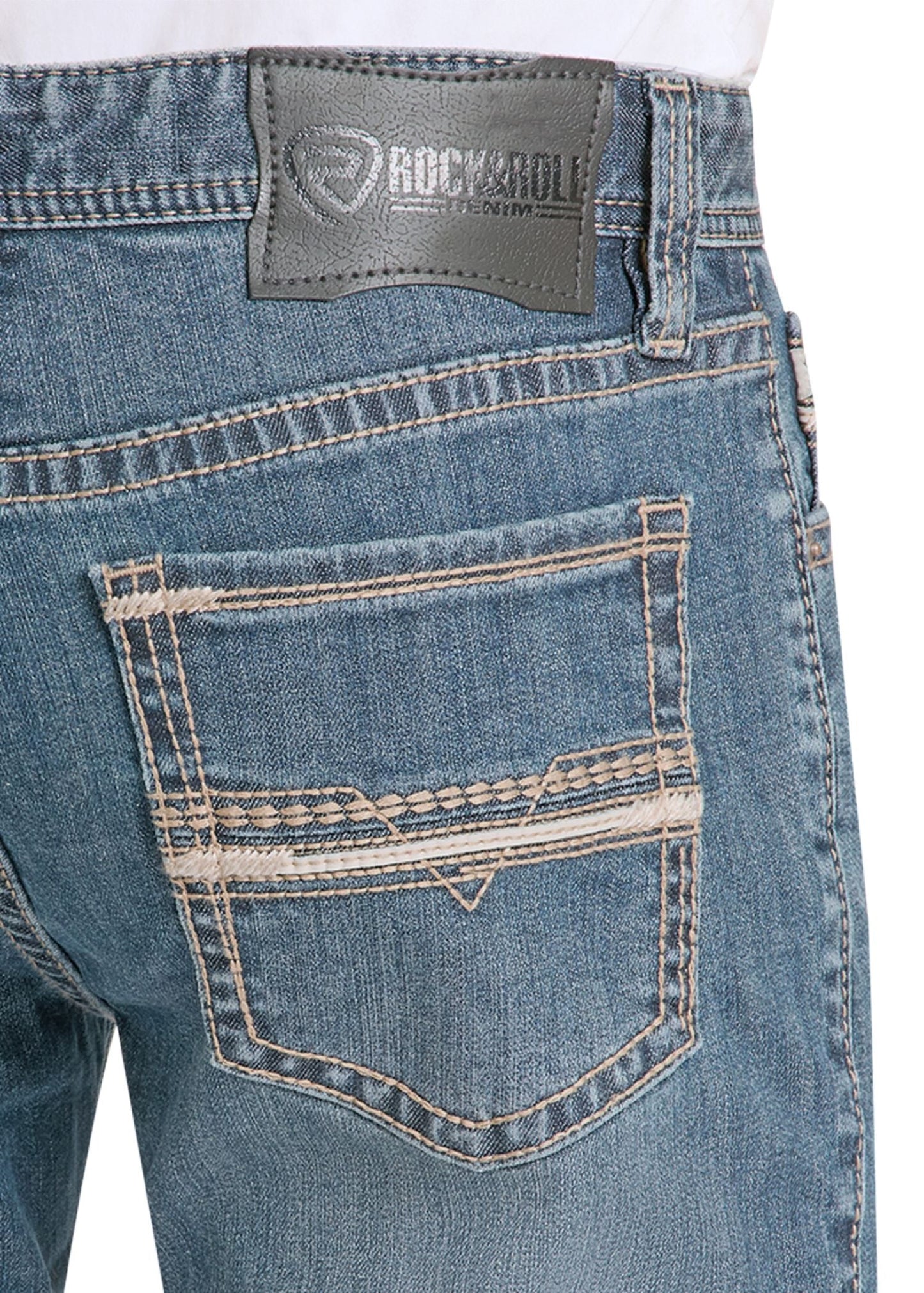 ROCK & ROLL Men’s JEAN - Slim fit, Dark Vintage, Revolver Straight Boot, BM1RD09127