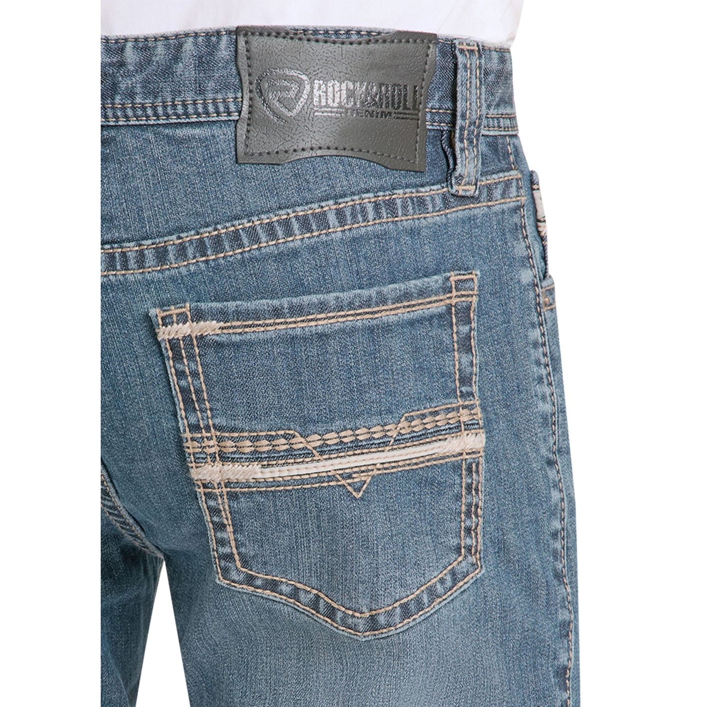 ROCK & ROLL Men’s JEAN - Slim fit, Dark Vintage, Revolver Straight Boot, BM1RD09127
