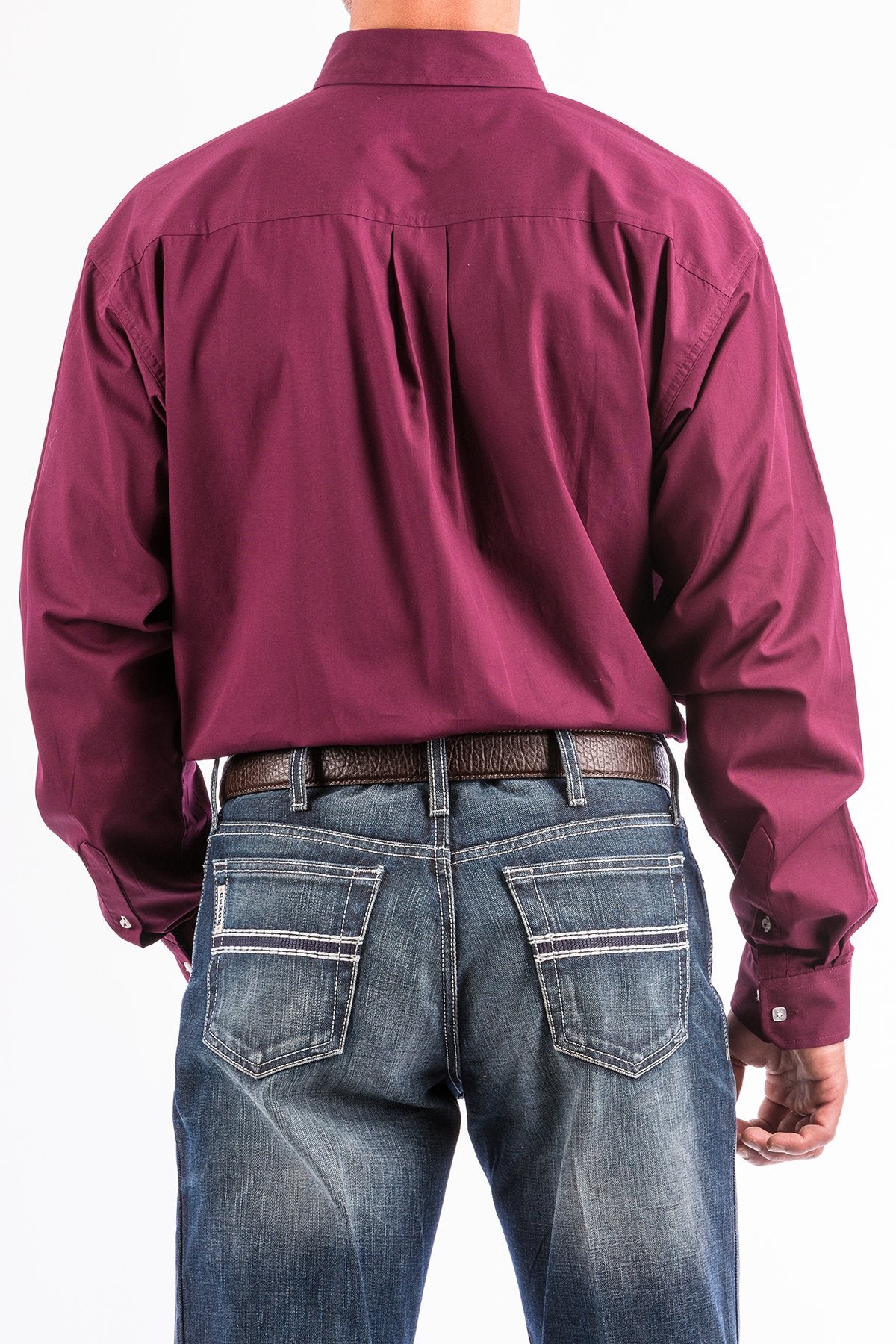 Cinch Men’s Long Sleeve Button Up, Plumb MTW1104239