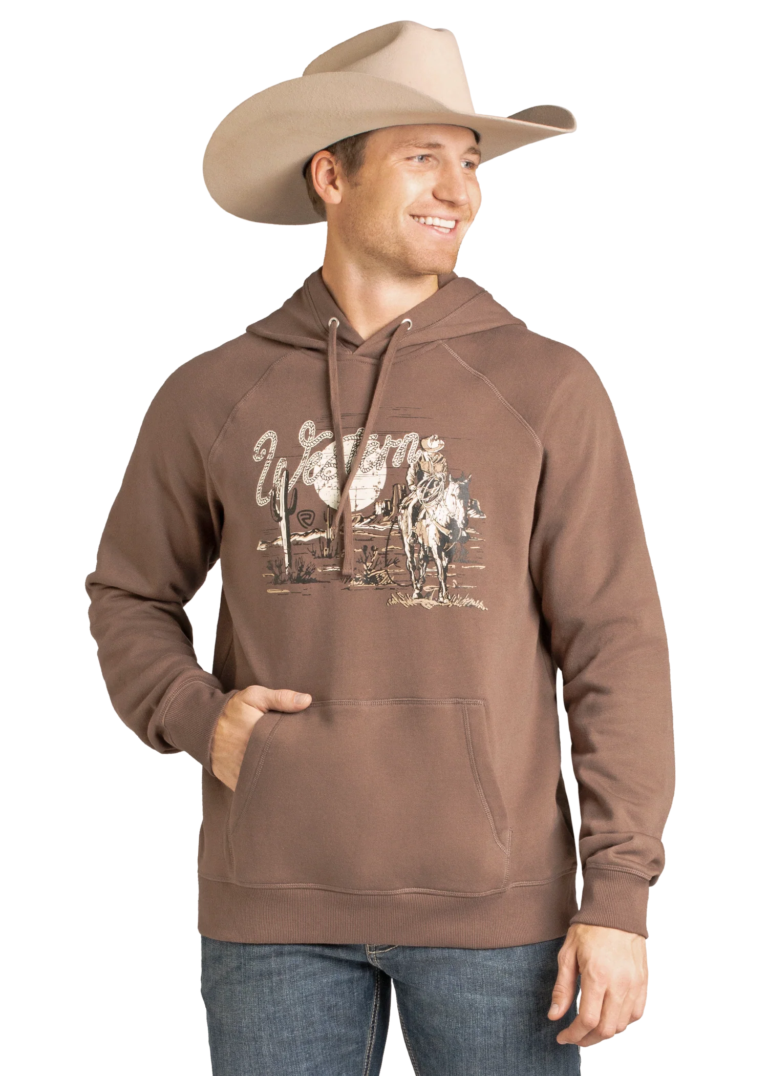 Rock & Roll Men's Hoodie, Brown - BU94T07450