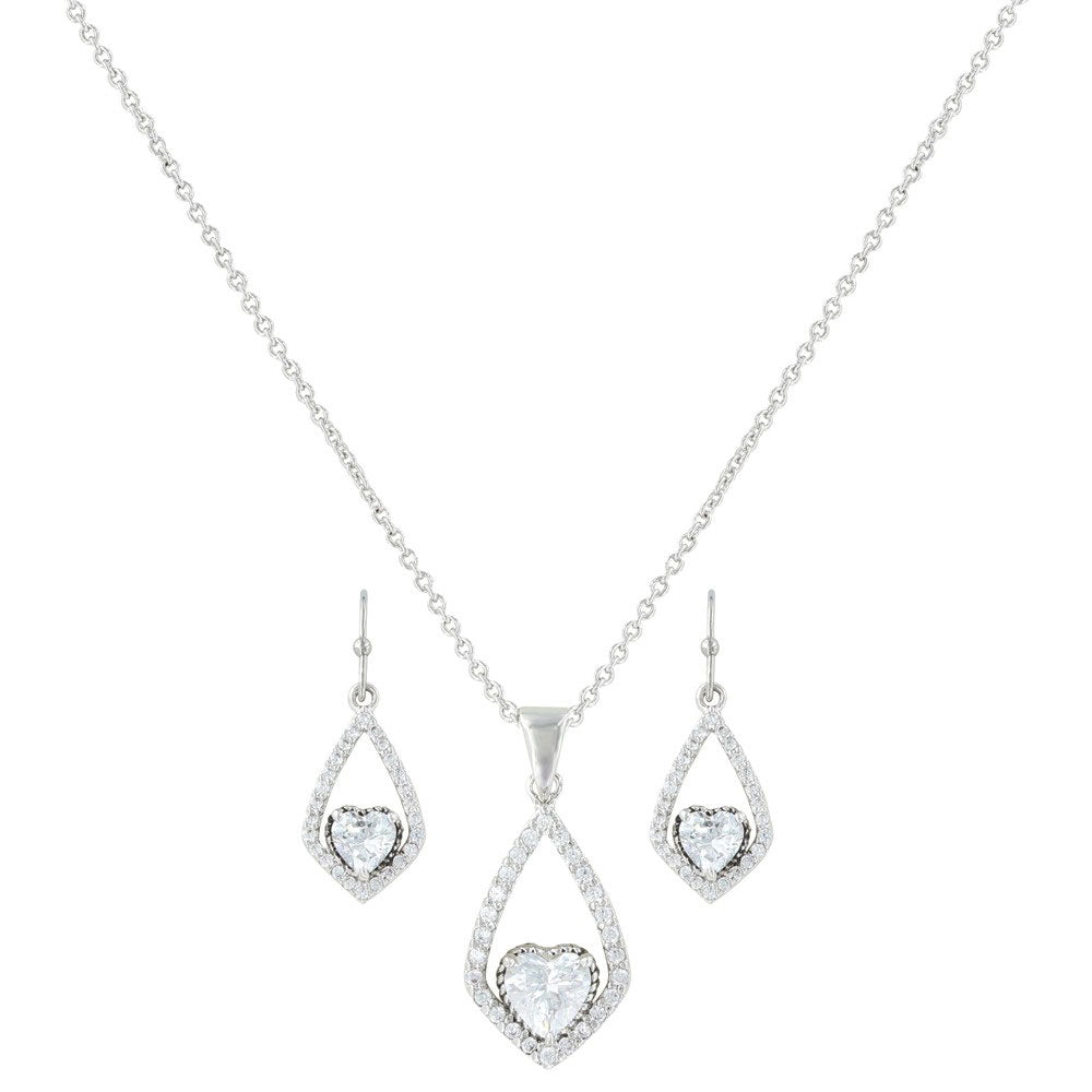 Montana Silversmiths Jewelry Set - Cradled Hearts JS3032