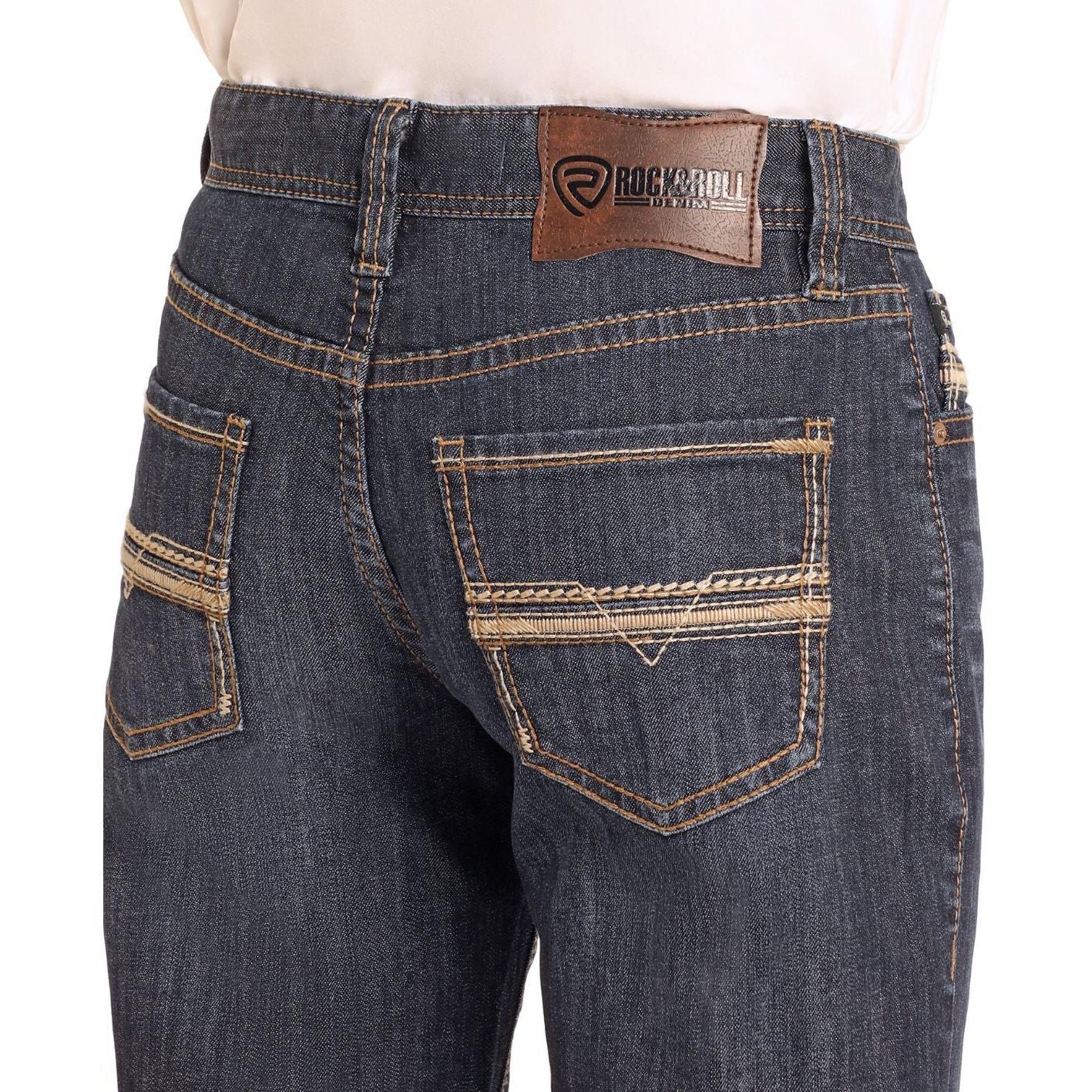 ROCK & ROLL Men’s JEAN - Regular fit, Dark Vintage, Pistol Bootcut, BM0PD07359