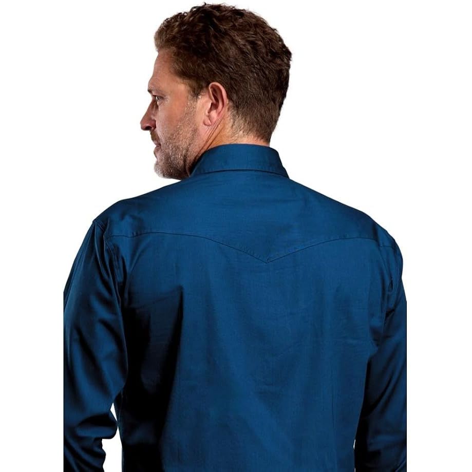 Roper Men’s Long Sleeve Western Snap Shirt, Midnight Blue 3-01-765-4102