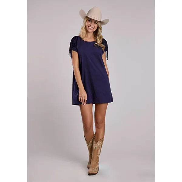 Roper Ladies Fringe, T-Shirt Dress, Navy 03-057-0513-5056
