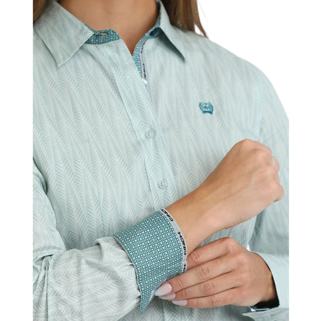 Cinch Women's Long Sleeve Western Button down Shirt - Stripe MSW9165091
