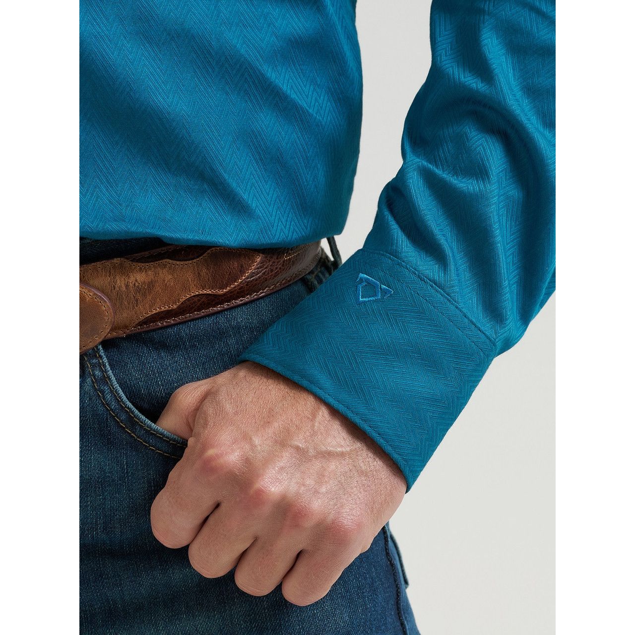 Wrangler Men’s Cody Johnson, Button Shirt, Herringbone - 112368041