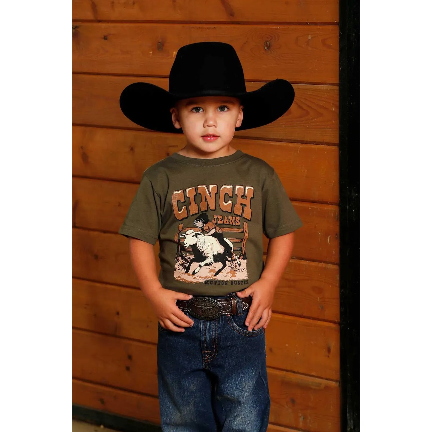 Cinch Infant, Toddler T-Shirt, Mutton Buster, Olive- MTT7672064 & MTT7671101