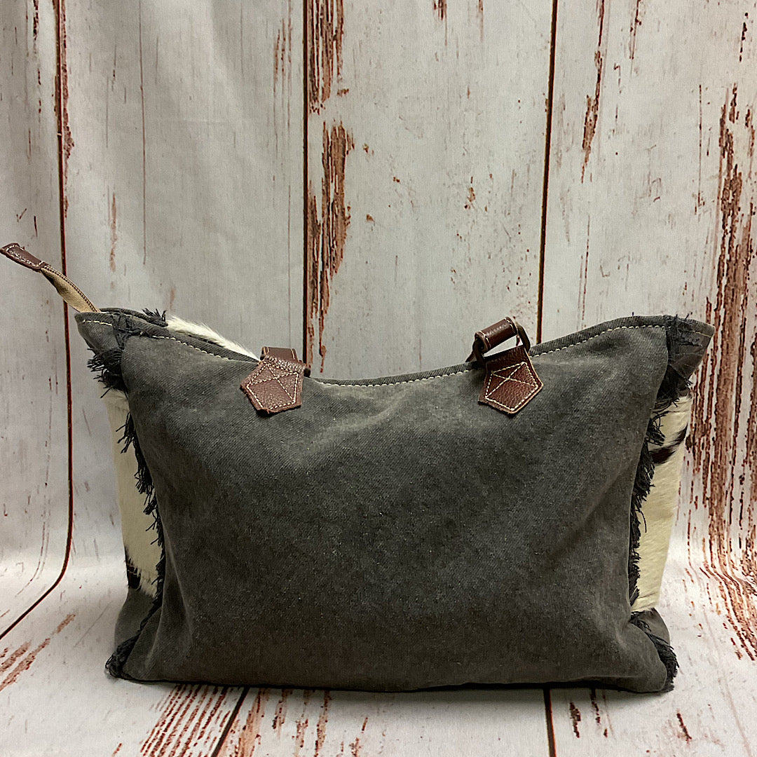 Myra Bag - Rosalinda Cross Stitched Canvas & Hairon Handbag S-7371