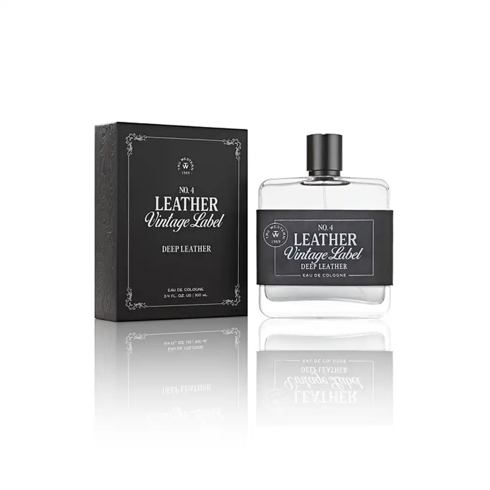 Leather Vintage Label Cologne No. 4 Deep Leather