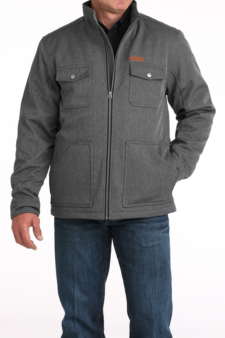 Cinch Men’s Jacket - Conceal Carry Black Herringbone MWJ1566005