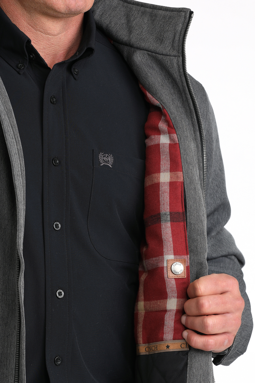 Cinch Men’s Jacket - Conceal Carry Black Herringbone MWJ1566005