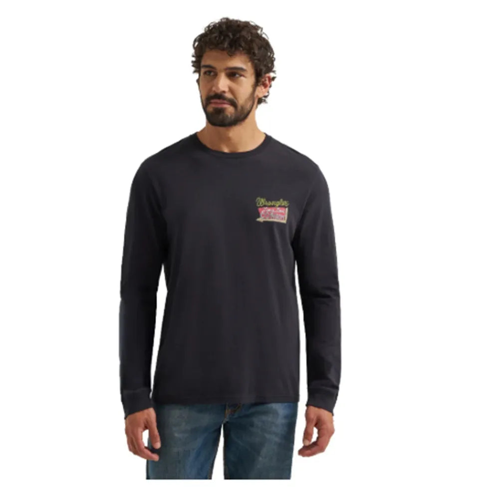 Wrangler Men's Graphic Black Long Sleeve T-Shirt 112368560