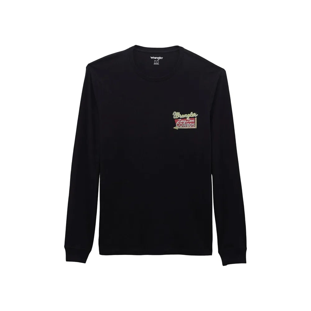 Wrangler Men's Graphic Black Long Sleeve T-Shirt 112368560