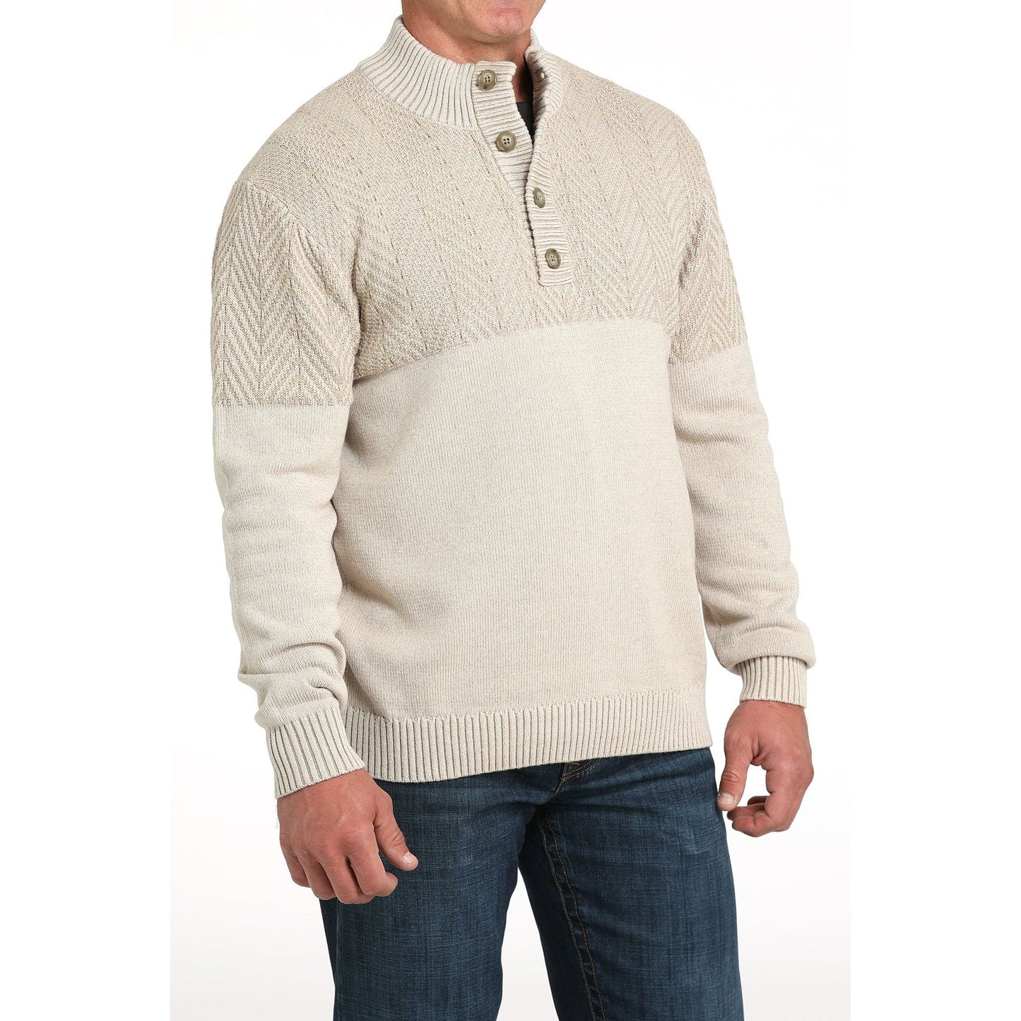 CINCH Men’s knit Sweater, Cream MWK1932001