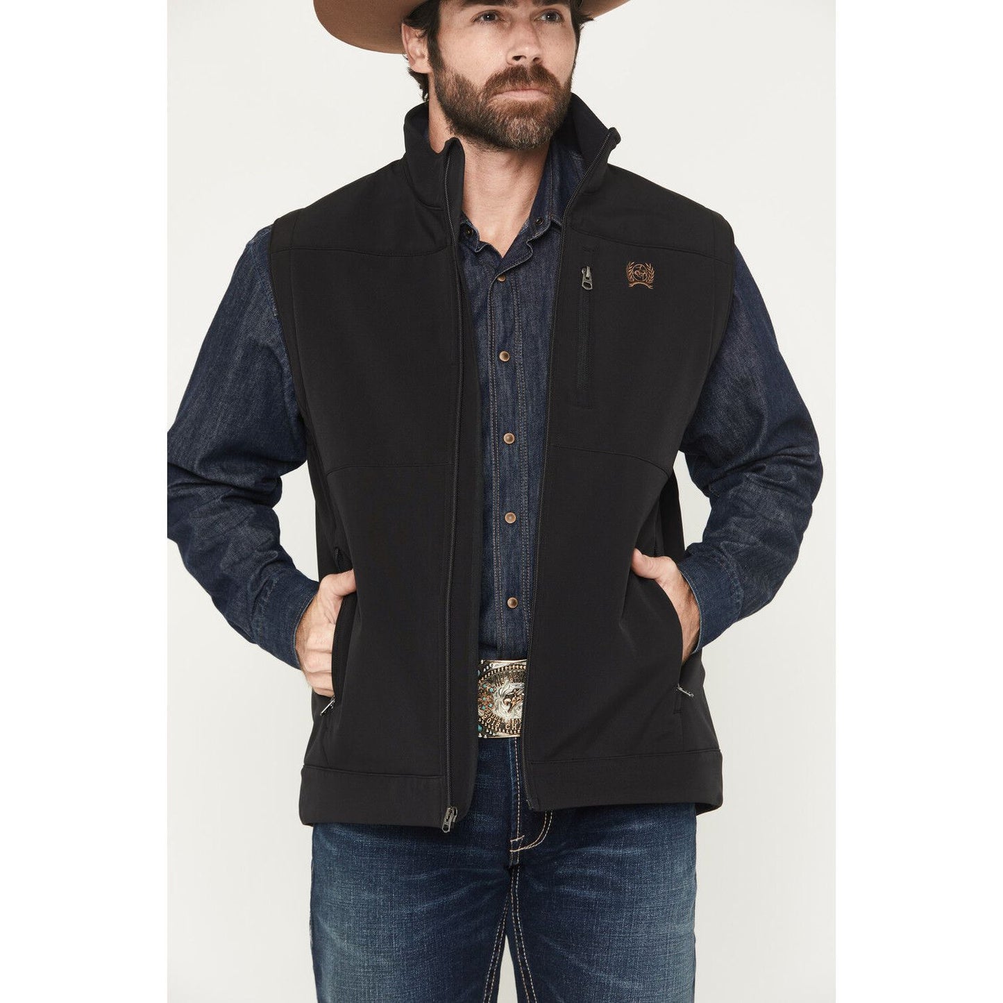 Cinch Men’s Vest, Bonded, Black MWV154110