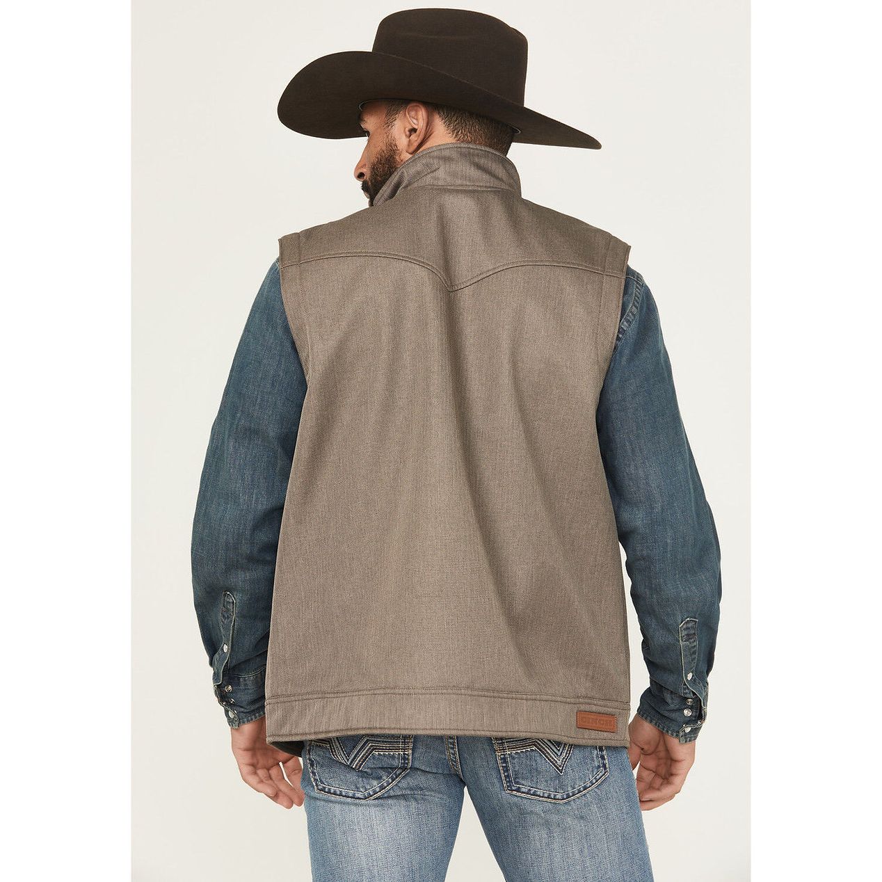 Men's Cinch Bonded Vest, Brown, Herringbone MWV1592004
