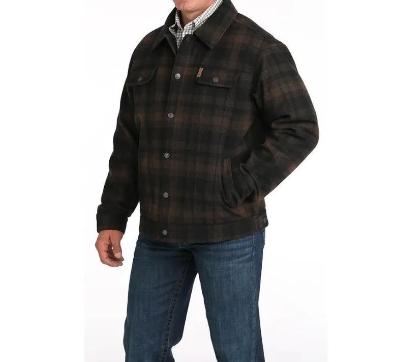 Cinch Men’s Jacket - WOOLY TRUCKER, Brown Plaid MWJ1921004