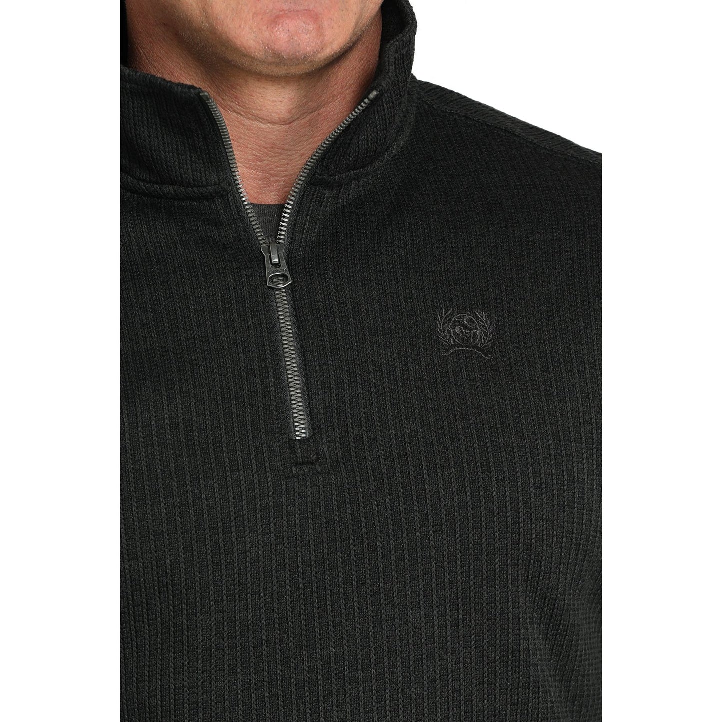 CINCH MEN'S 1/4 Zip Knit PULLOVER, Black MWK1080019