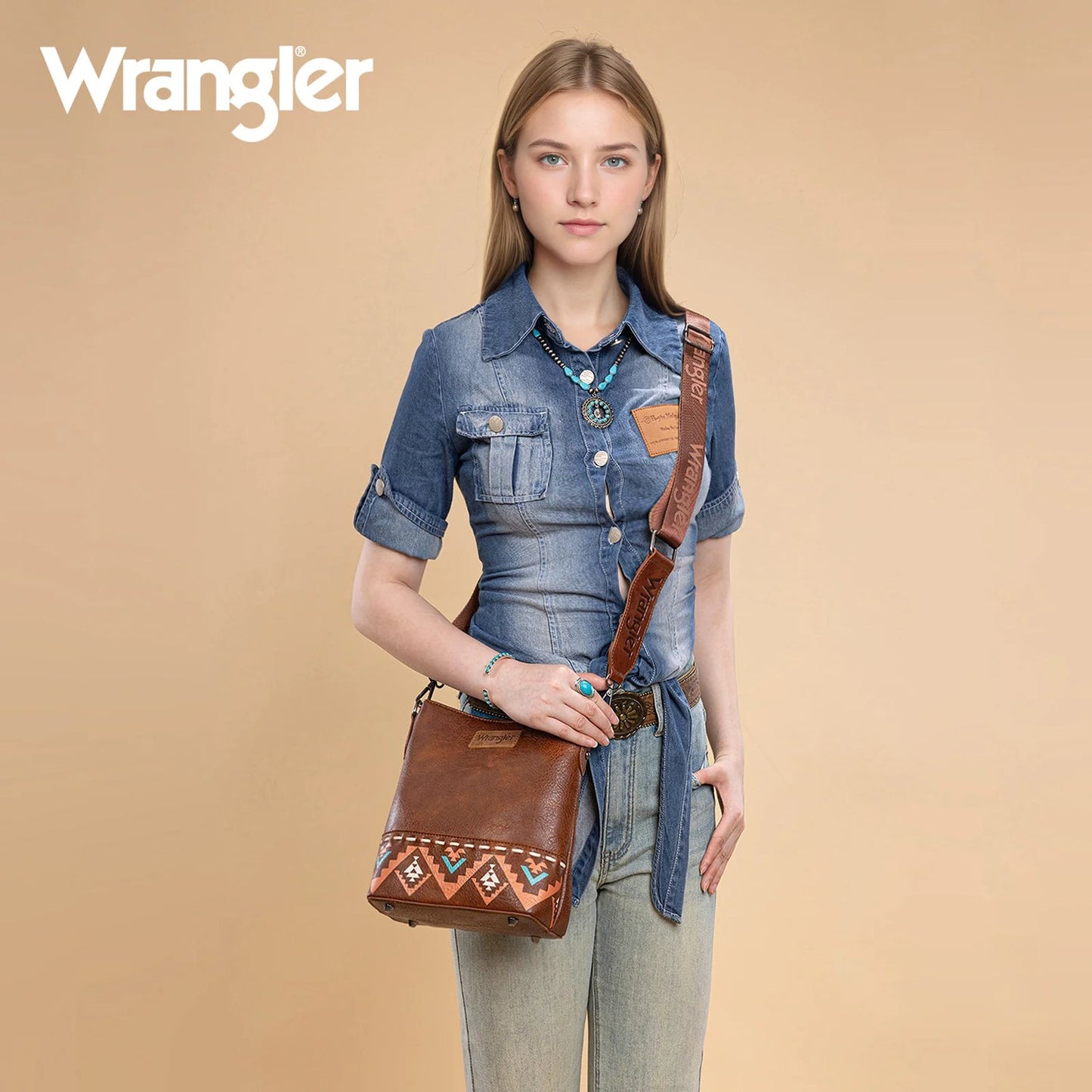 Wrangler Crossbody Purse for Ladies,Top-handle WG297-8360BR