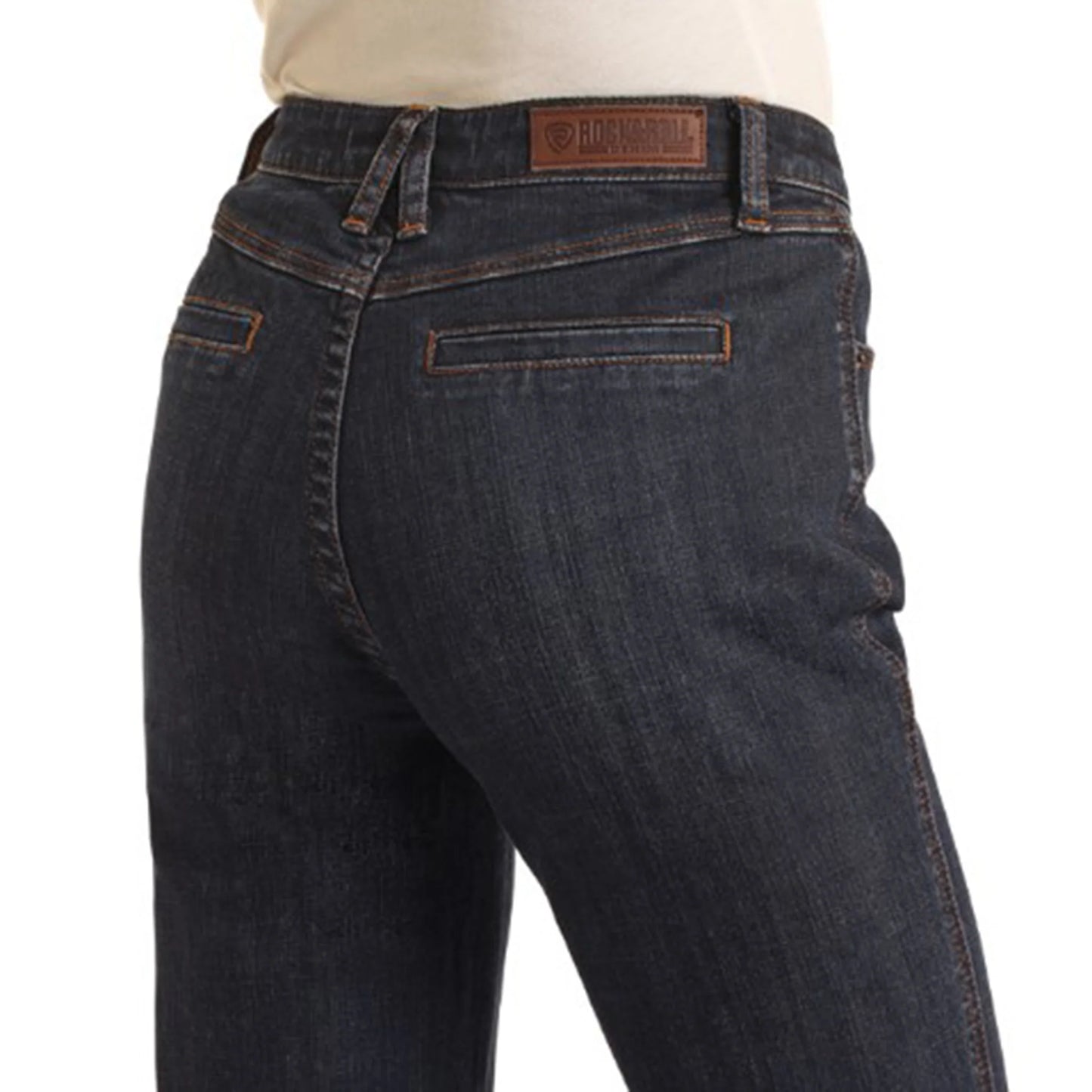 Rock & Roll Denim Ladies Trouser -Welt Pocket, High Rise, Dark Wash BW5HD03585