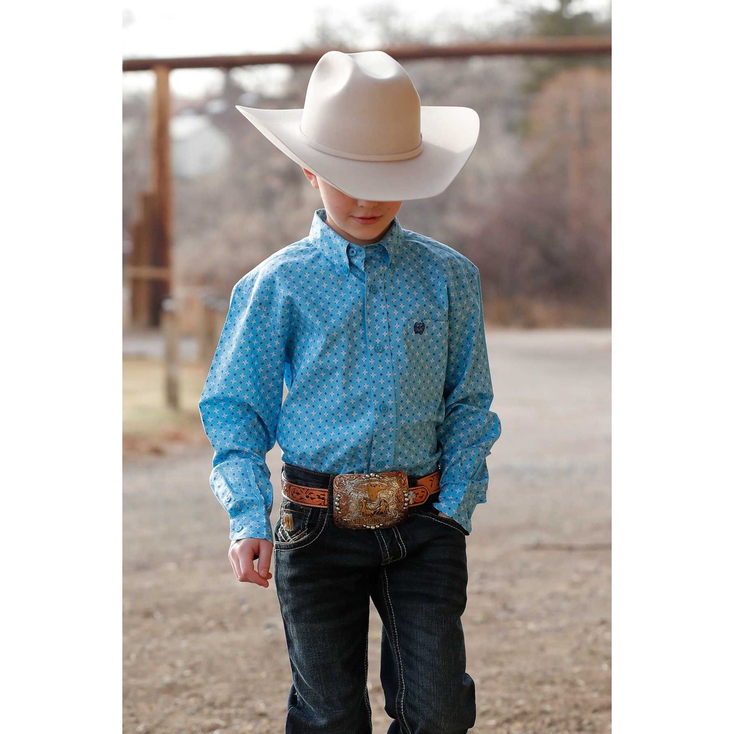 Cinch Boys Long Sleeve Western Button Up Shirt, MTW7060399
